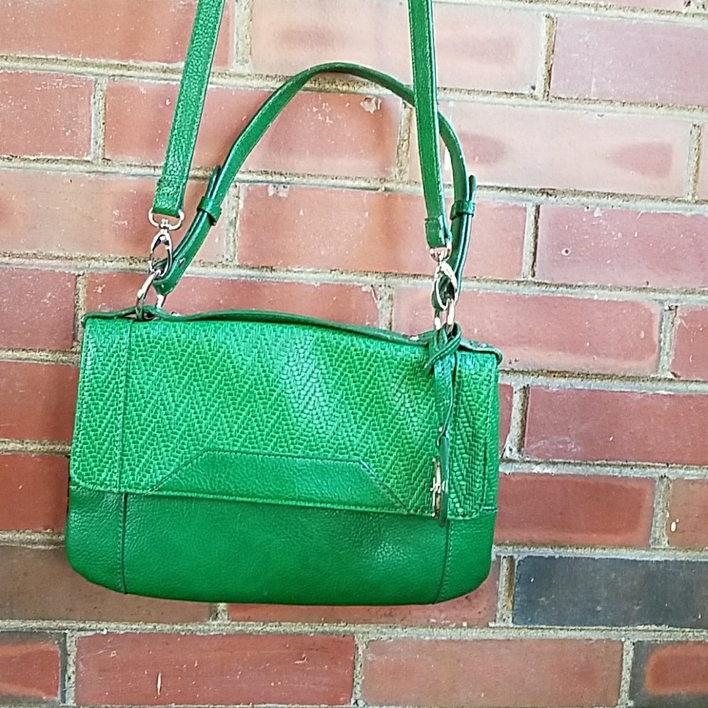 Relic green clutch with removable straps